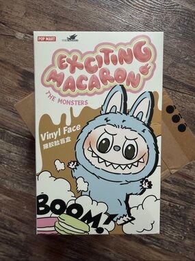Pop Mart The Monsters Exciting Macaron Labubu Seasame Bean NWT